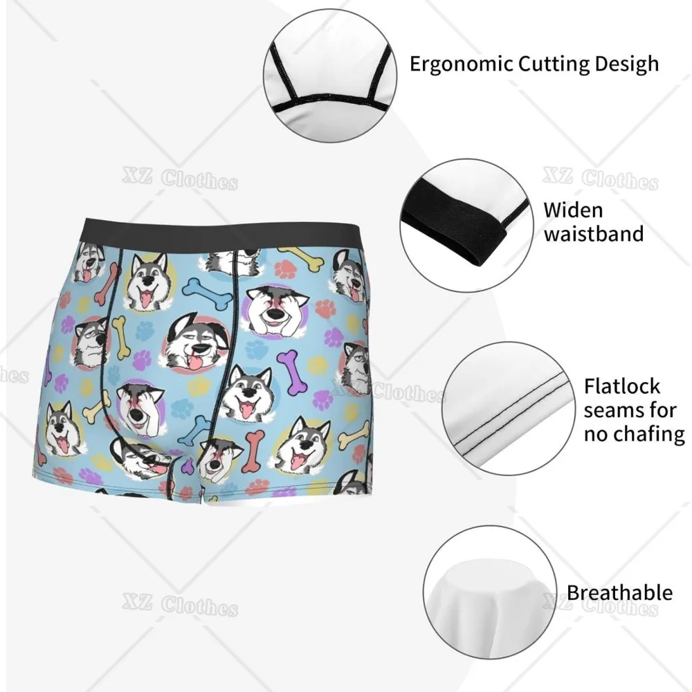 Cute Animals Dog Frog Men\'s Funny Underwear Boxer Briefs Slight Elasticity Male Shorts, Novelty Stylish Gift for Men Boys