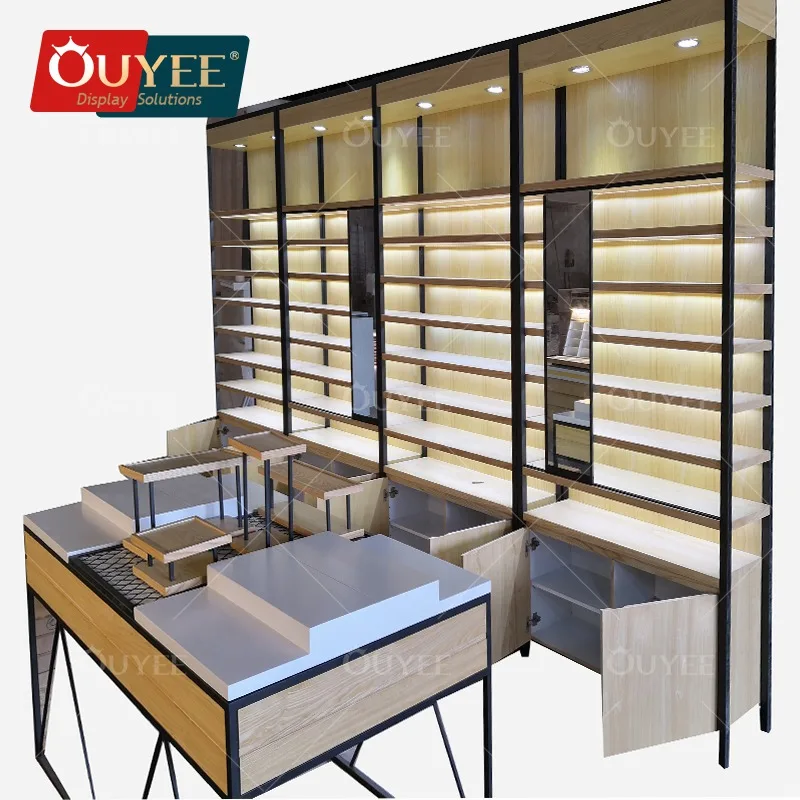 Custom.Unique جذابة خزانة تخزين مطلية باللون الأخضر متجر بصري عرض قضيب النظارات رف زجاجي عرض مثبت على الحائط كابي