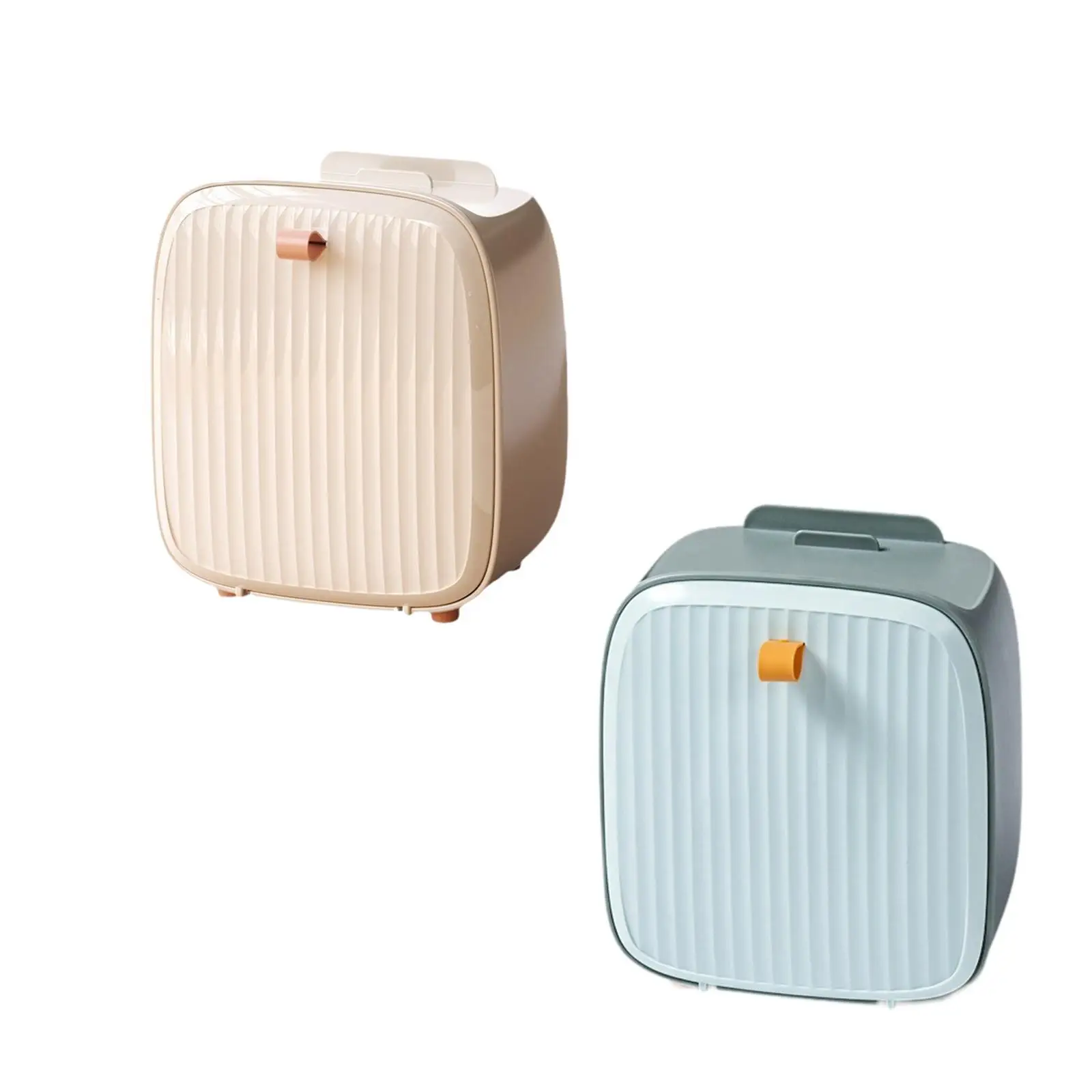 Mini Trash Can with Lid Small Storage Bin Desktop Garbage Can Countertop Waste Bin for Car Bathroom Beside Dressing Table