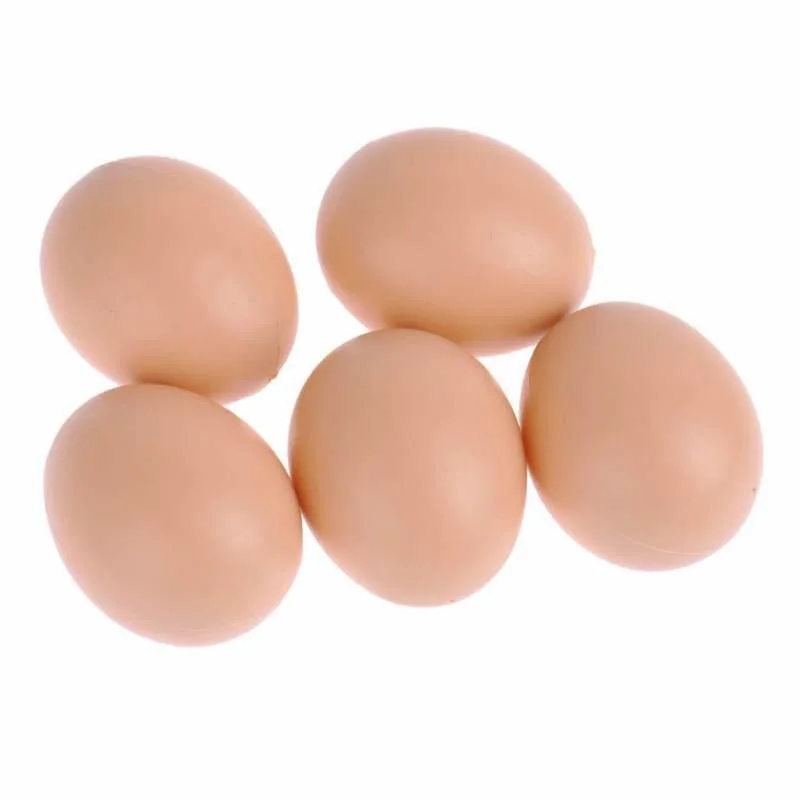 5pcs Hatching Egg Hen Poultry Hatch Breeding Simulation Fake Plastic Artificial Eggs Painting Easter Egg Educational Tool Toy