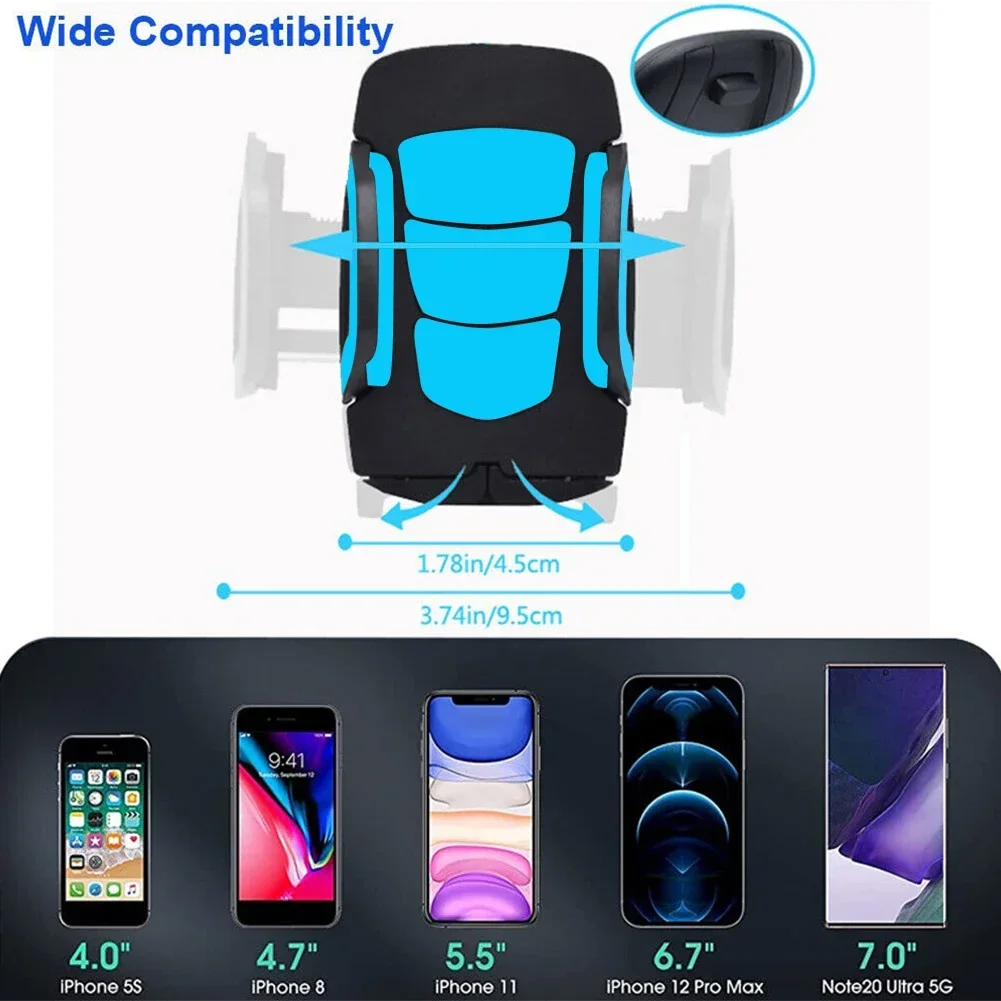 Car Cup Holder Phone Mount With Expandable Base Rotatable Height Adjustable Phone Clamp SUV Truck Automobile Accessories