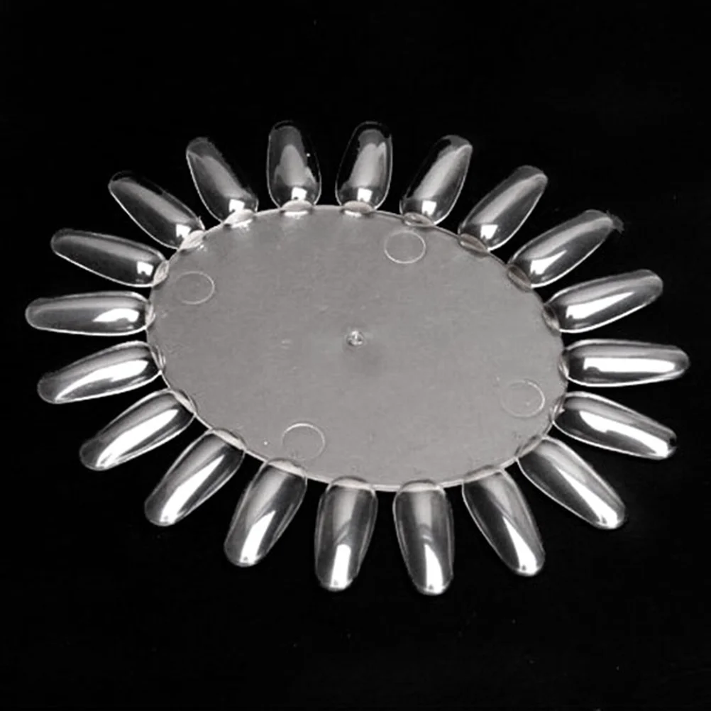 

10Pcs Nail Art Display Board Transparent Acrylic Sunflower Shape Polish Display Wheel for Salon Home Practice Use 20 Tips