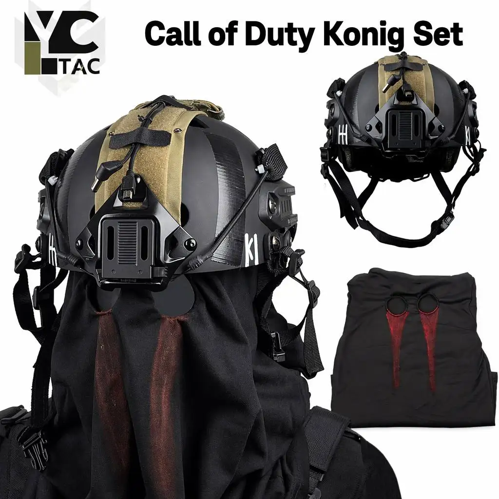 YCTAC Ghost König Tactical Helmet Mask Set Call of Duty Cosplay Full Face Gear for Airsoft Shooting Game