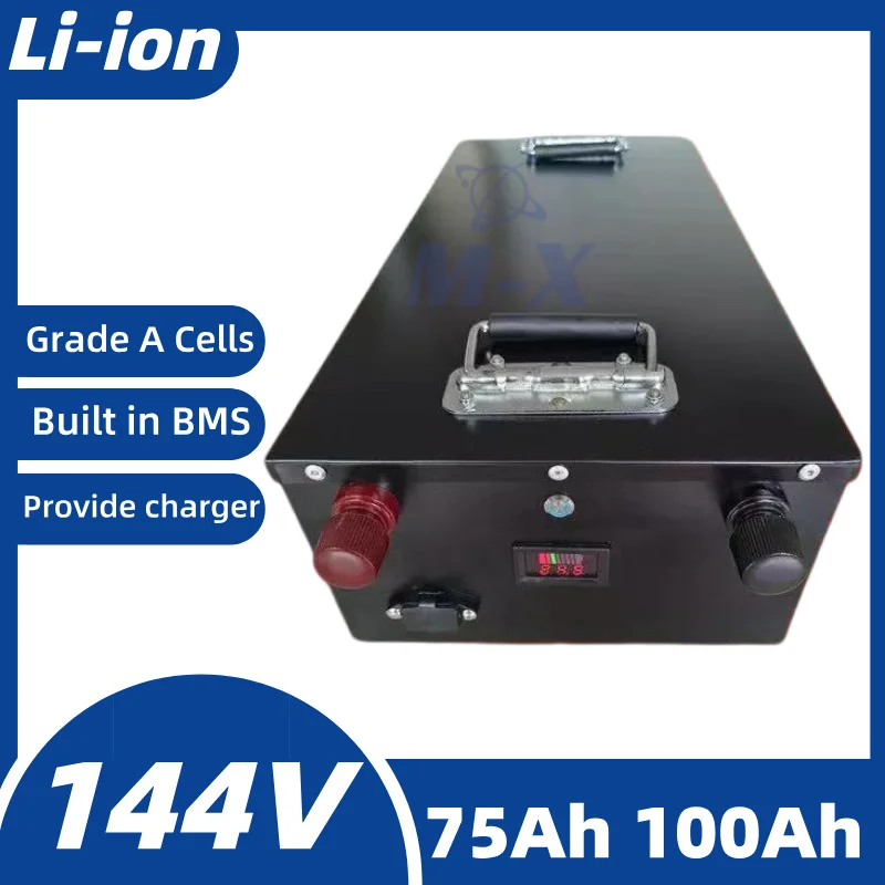 

Литий-ионный аккумулятор 144 В, 100 Ач, 75 Ач с BMS для хранения солнечной энергии EV + системы промышленной лазерной резки163,8 В, 10 А, канал