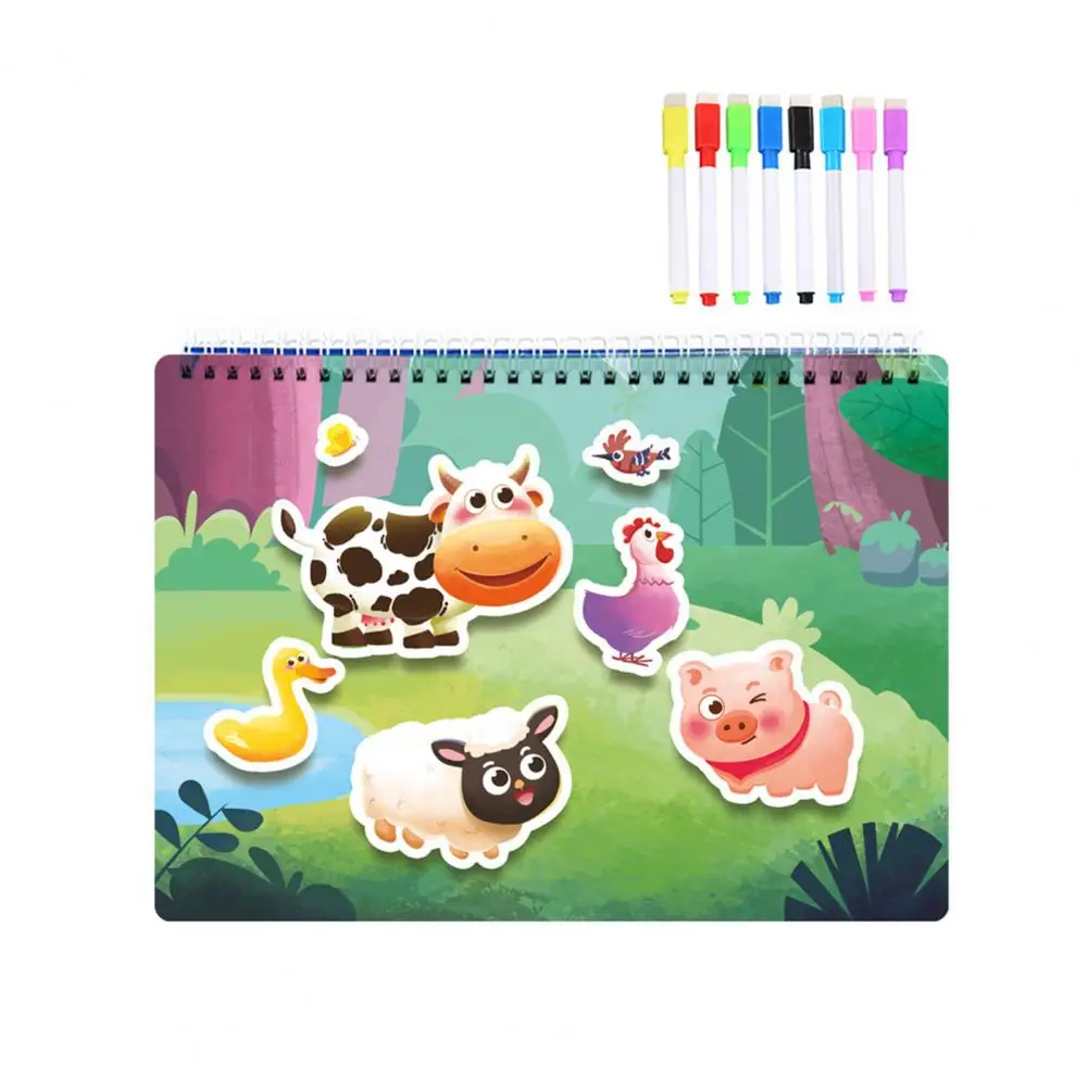 Kinderbuch Farm-Themen-Lehrbuch für Kleinkinder Vorschul kinder 10 Themen 8 Stifte Montessori Spielzeug Kinder buntes Aktivität sbuch