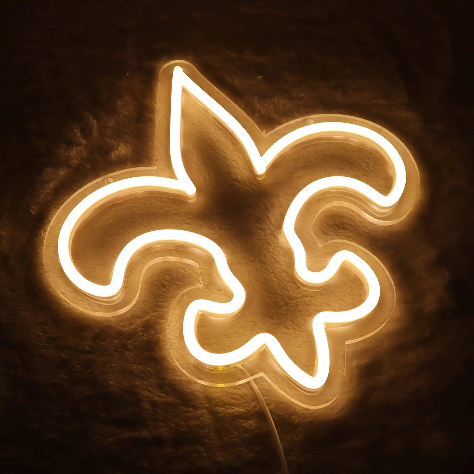 Saints Neon Sign Bar Pub Party Football Team Logo, LED Neon Lights for Man Cave, Easy Hanging, Office Wall Game Room, USB