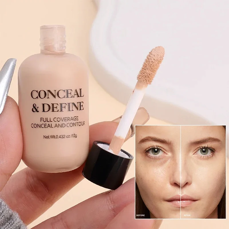 Full Cover Liquid Concealer Cream Makeup 12ml Invisible Eye Dark Circles Cream Face Foundation Waterproof Make Up Base Cosmetics