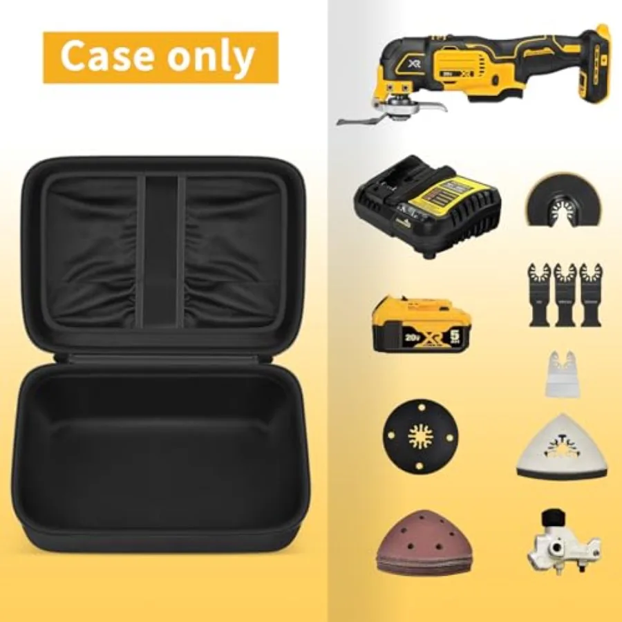 Large Carrying Storage Box Compatible with DEWALT 20V MAX XR Oscillating MultiTool DCS354B DCS356B for Battery Charger Blades S