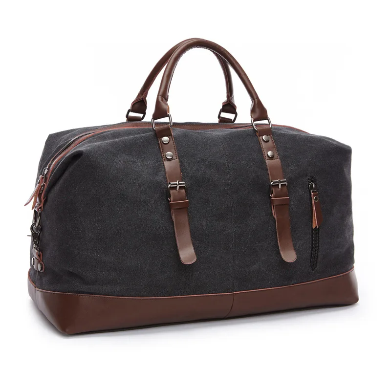 Sac de voyage rétro en toile pour homme, fourre-tout de voyage, grand sac de week-end extérieur, sac de messager initié de nuit, original