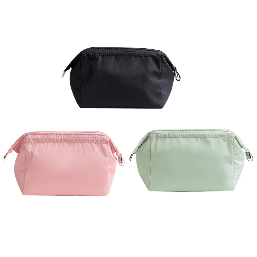 3Pcs Waterproof Cosmetic Bag Travel Portable Makeup Toilet Bag Multifunctional Storage Bag(Black, Pink, Green)