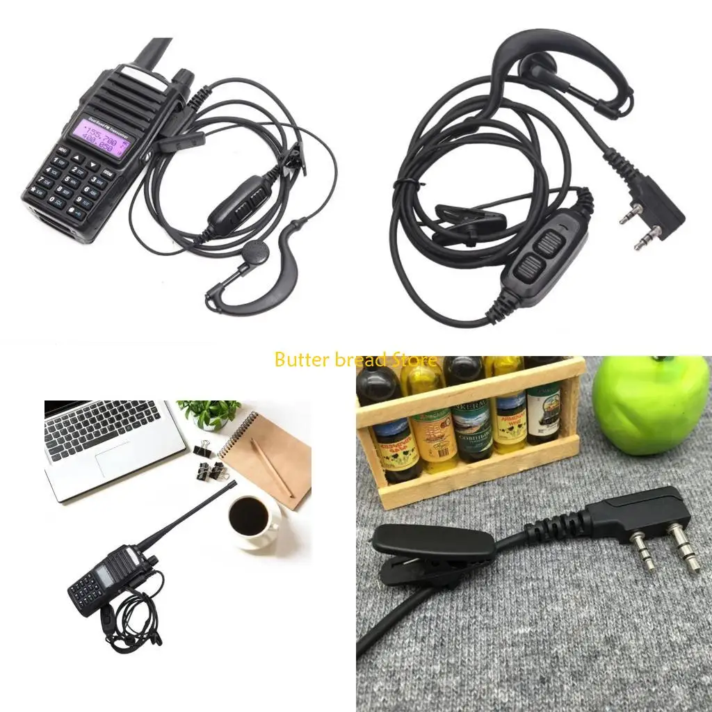 W89C PTT Push to Talk 2 Pin Tactic Headset Adapter for 82 Series 82 82HP, 82X Handheld Radio Headsets Earphone