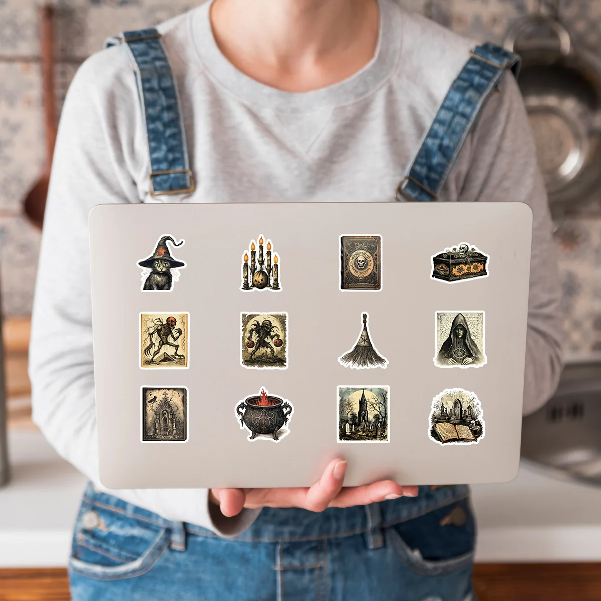 50 قطعة ملصقات الهالوين الرعب الرجعية ملصقات صناعة يدوية سكرابوكينغ الهاتف الأمتعة الشارات مقاوم للماء