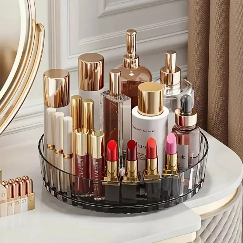 360 Rotating Tray Spice Rack Pantry Cabinet Turntable With Base Storage Bin Kitchen Organizer For Seasoning Cosmetic Storage Box