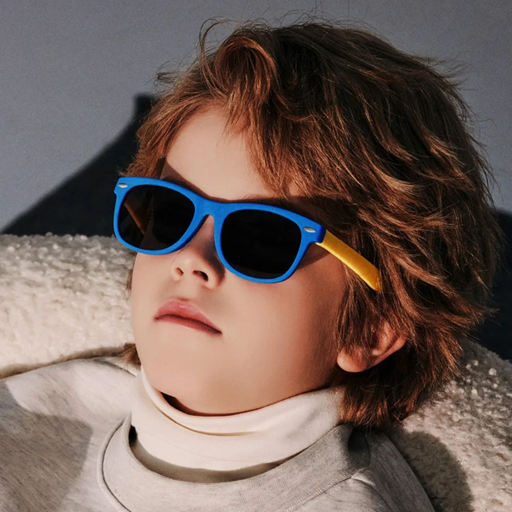 

Fashion Anti UV Polarizer Sunglasses TAC Lightweight Kids Sun Glasses Splicing Color Cool Big Frame Eyewear Outdoor