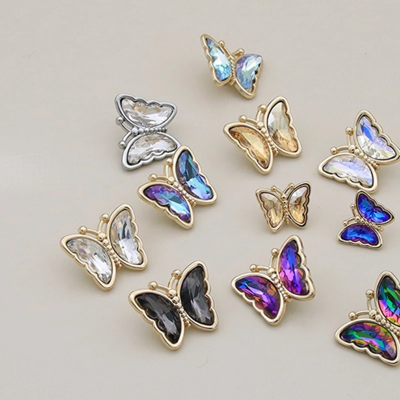 16/23mm Colorful Butterfly Gold Alloy Buttons for Sewing Coat Sweater Cardigan Scrapbooking Sewing Shank Buttons DIY Craft
