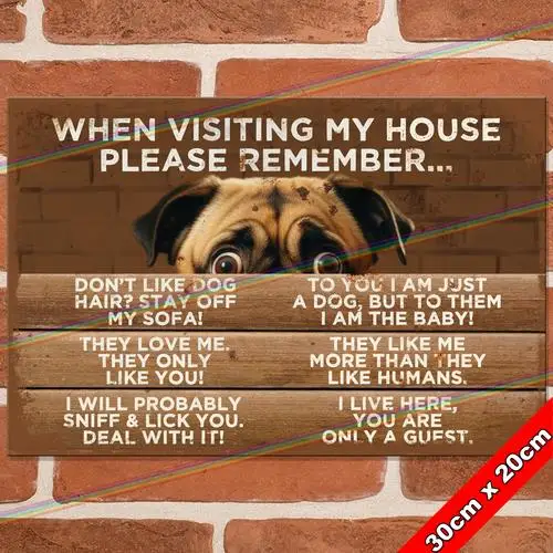 MY HOUSE (DOG) 30cm Metal Signs Mancave Bar Kitchen Shed Funny Joke Tin Sign UK --Tin Sign