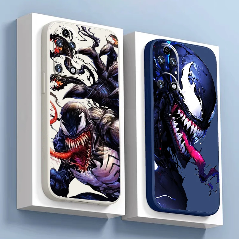 Marvel Avengers Venom Phone Case For Huawei P50 P50E P40 P30 P20 PRO LITE 5G P Smart Z S Liquid Silicone Cover