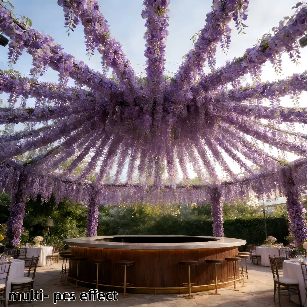 30 Stück Stilvolle und Romantische Künstliche Lila Glyzinien-Blumen für Garten, Hochzeit, Innenhof und Heim-Vasen Blumenarrangements – Detail 3
