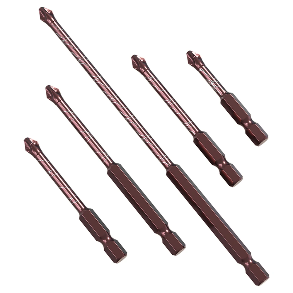 AURWOF PH2 Punta de destornillador Phillips Patrón marrón Antideslizante y resistente al desgaste No es fácil de oxidar Juego de brocas cruzadas