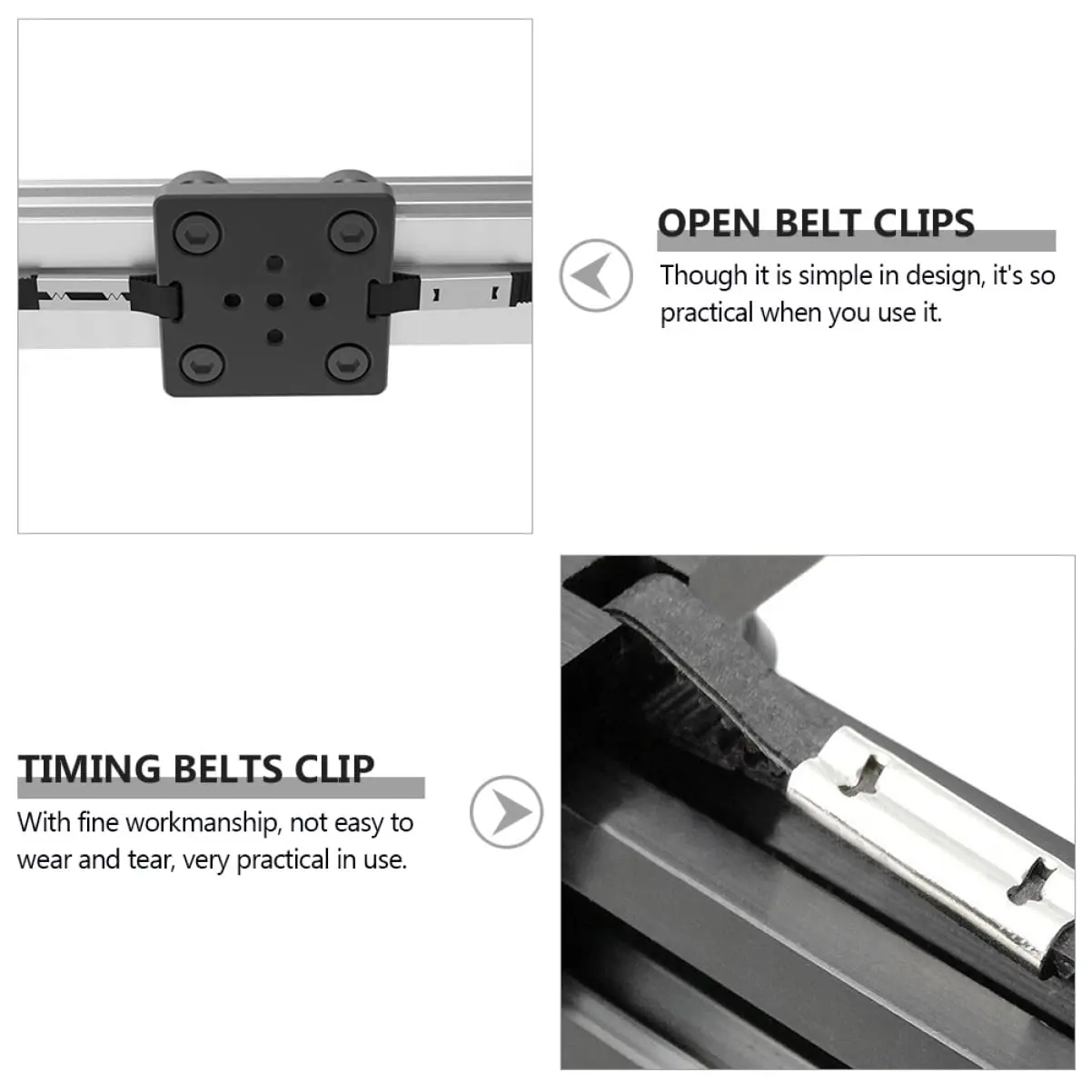 For Creality 3D Printer 6mm Synchronous Belt 2/4/8pcs Fixed Clamps GT2 Timing Belt Fixed Clamps Crimp Open-end Timing Belt Clamp
