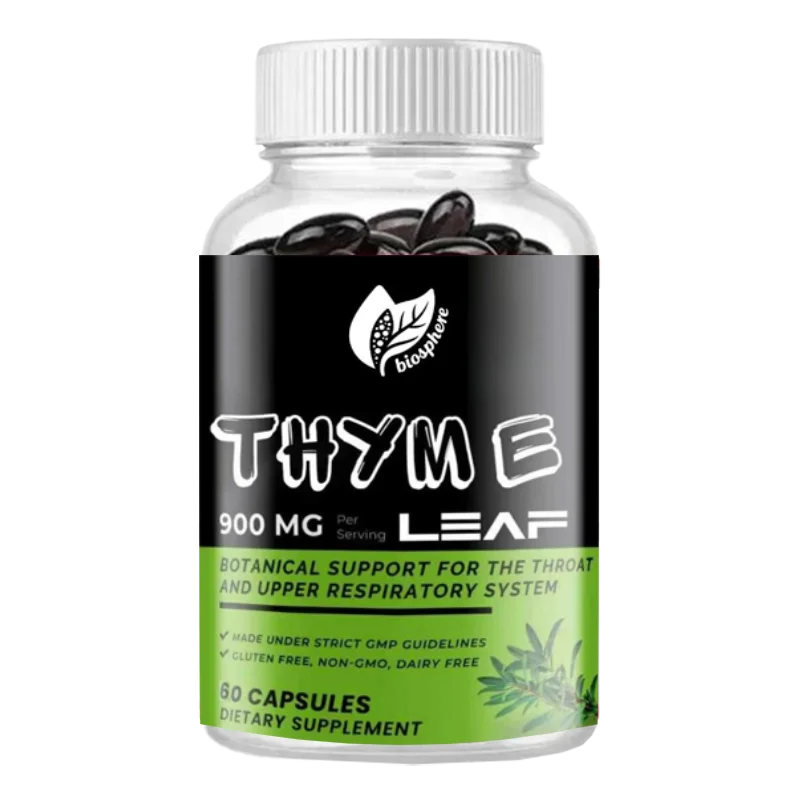 

900mg Thyme Leaf Extract, 60 Capsules, Non GMO, Gluten Free, Respiratory Health Supplement
