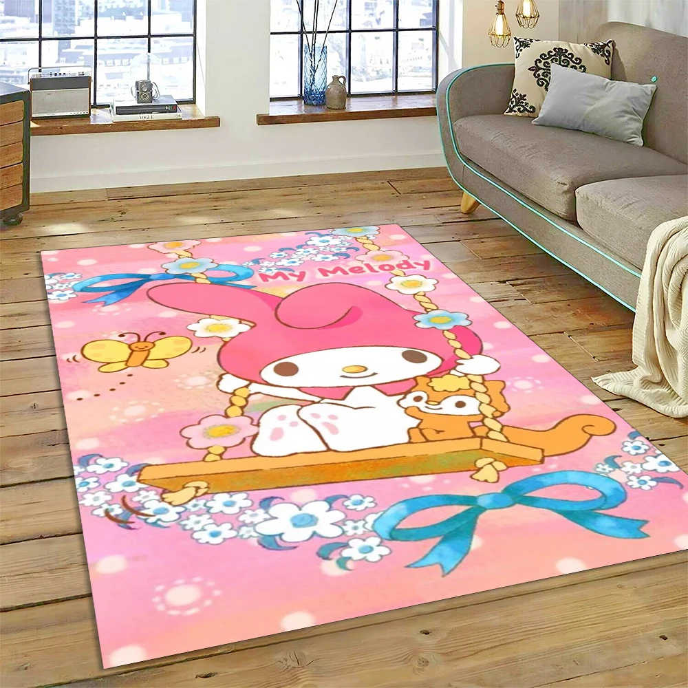 Cartoon 27 Style Melody Melo Kawaii Sanrio Carpet Rug for Bedroom Living Room Home Sofa Decoration,kids Large Decor Floor Mat HD
