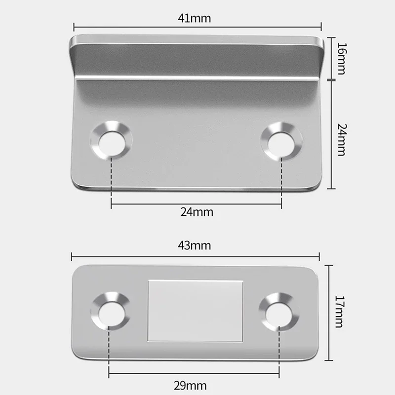 4Sets Ultra Thin Magnetic Cabinet Catches Strong Door Magnets Stopper Invisible Adhesive Drawer Magnet Lock for Kitchen Cupboard