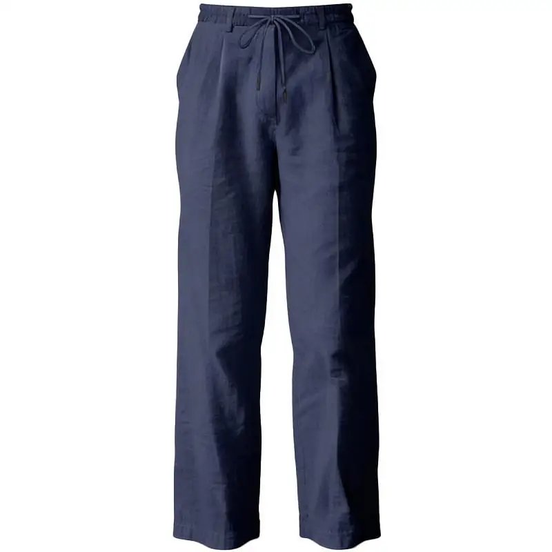 

Men's Loose Casual Straight Leg Linen Naples Coat Wide Pants Breathable Long Trousers Comfortable Straight Cut Loose Fit Trou...