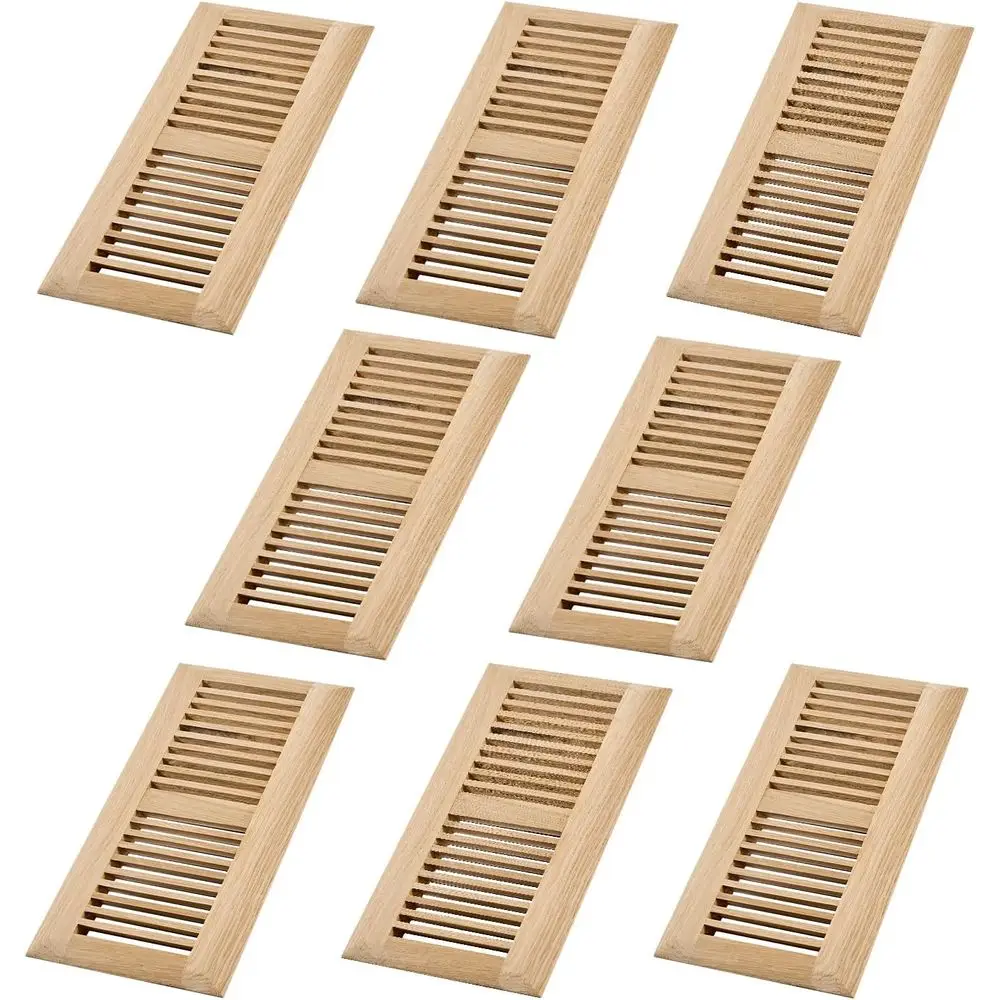 

Напольный регистр из твердой древесины белого дуба, вентиляционная крышка, 4x12 дюймов, с демпфером, незавершенный