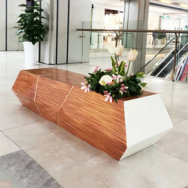 *Cutomization Fiberglass Bench with Flower Pot Planter with Seating Outdoor Furniture Hotel Use Indoor Furniture