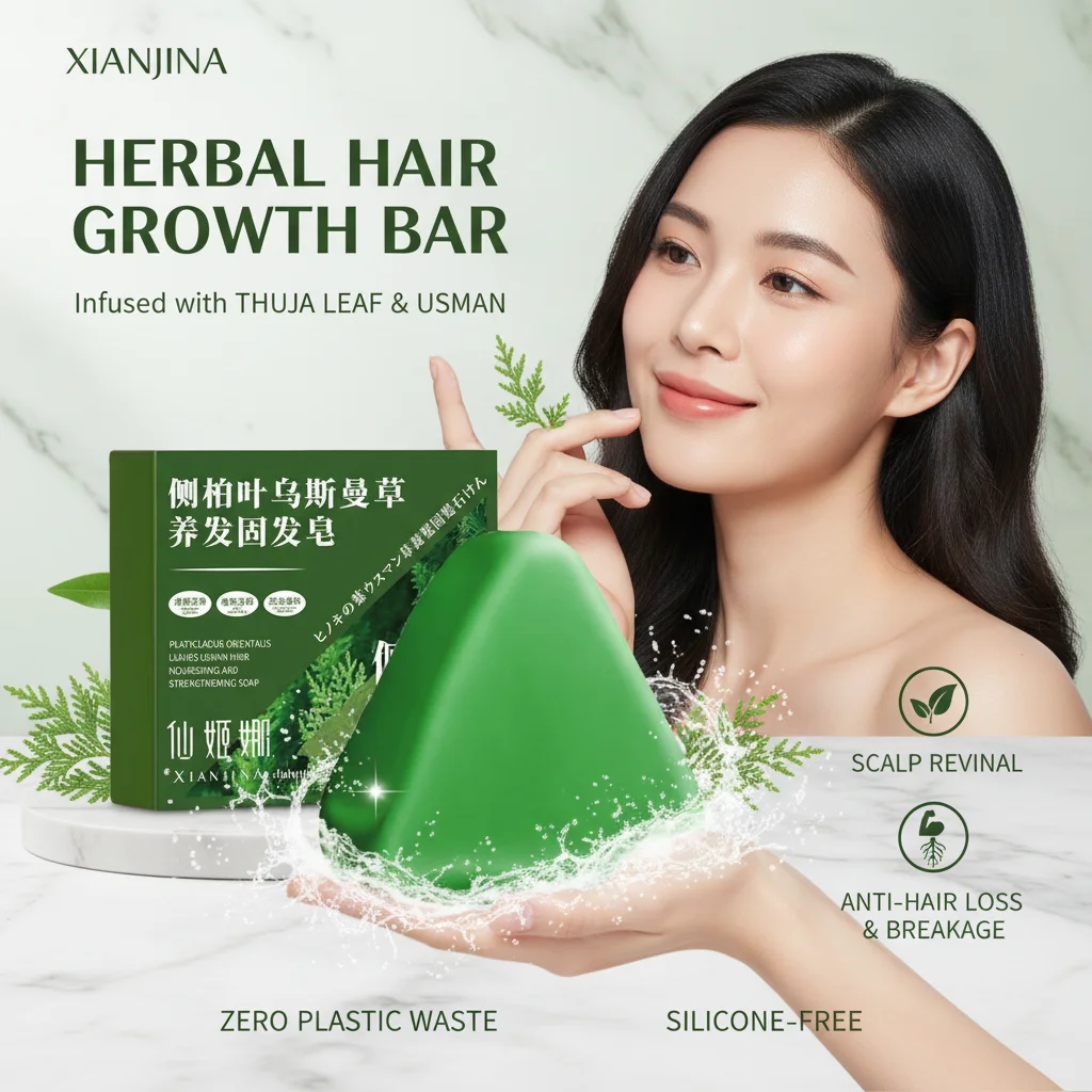 شريط شامبو أوسمان جراس وبلاتيكلاادوس أوريناليس لحماية فروة الرأس وبصيلات الشعر المهدئة وزيت التوازن ويقوي الجذور والشامبو