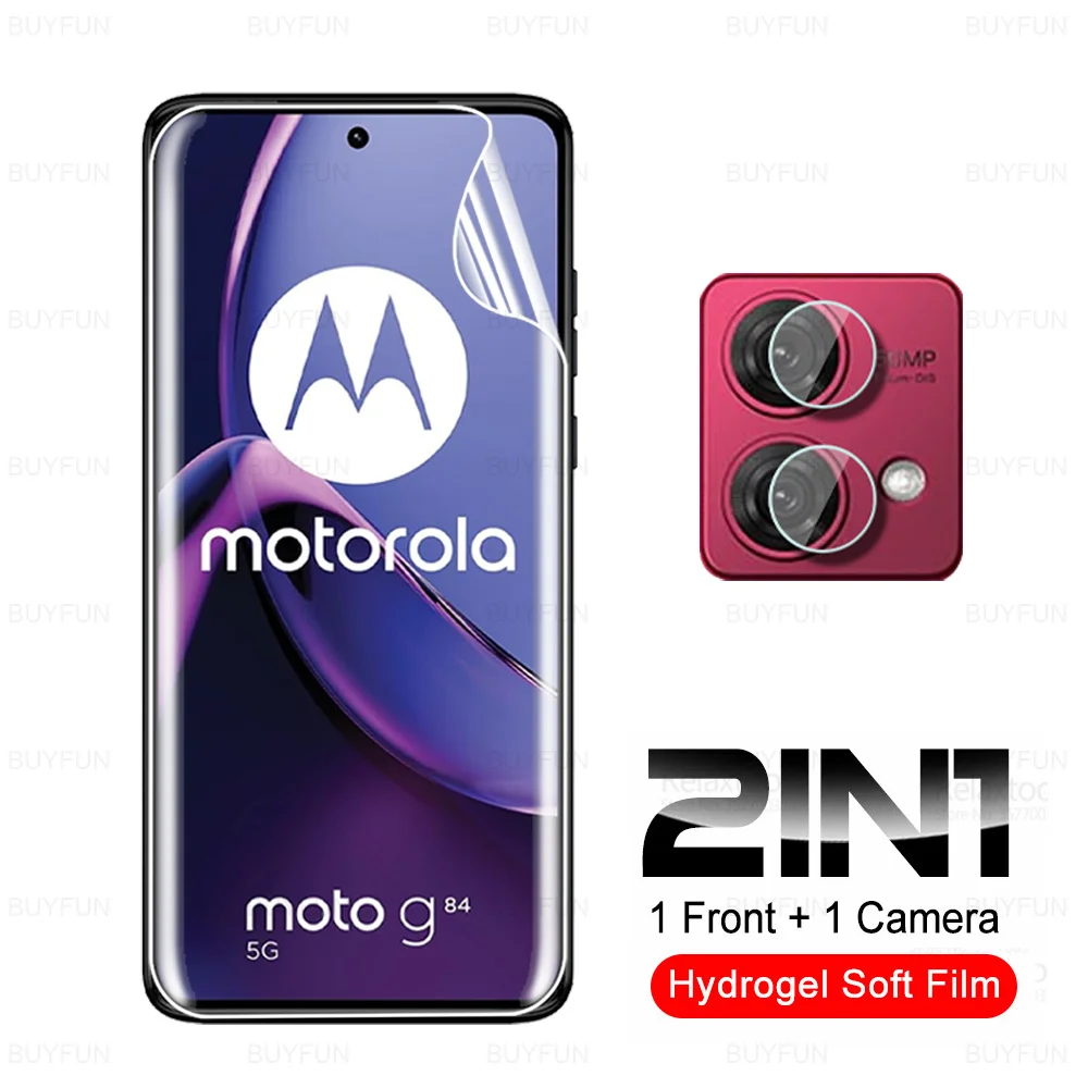 2in1 Screen Protector Hydrogel Film For Motorola Moto G84 5G Moto Rola MotoG84 MotoG54 MotoG14 G54 G14 4G 2023 Camera Lens Glass