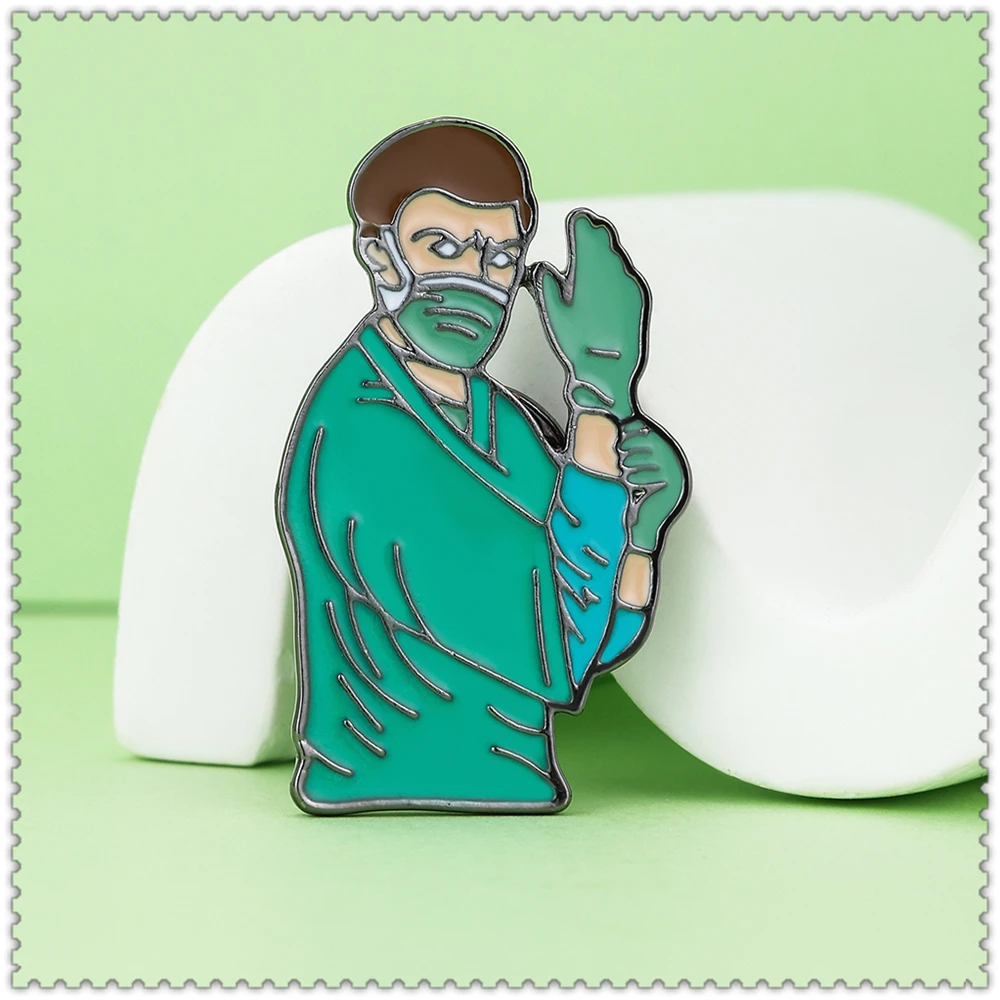 Hanreshe Working Surgeon Enamel Pin Medical Jewelry Doctor Nurse Backpack Lapel Pin Badge Jewelry Accessories Decoration Gifts