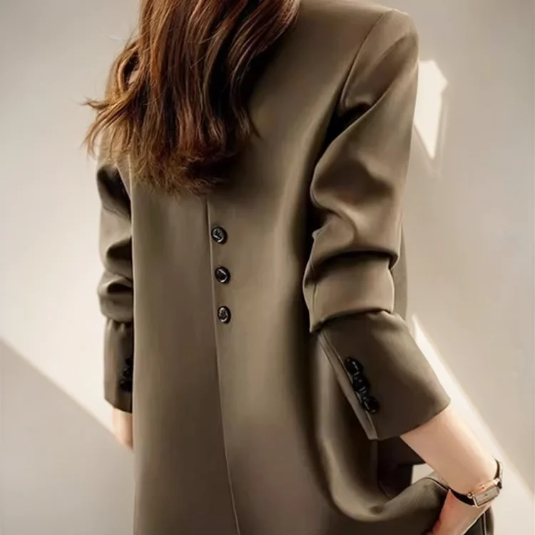 

Blazers Womans Commuter Twill Female Bamboo Regular Shop German Outfit Vertical Cut Stripe Detail Simple Line Plain Breathable