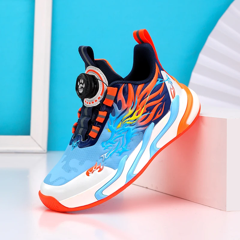 

New students children sports casual shoes breathable running shoes waterproof leather rotary buckle sports running shoes
