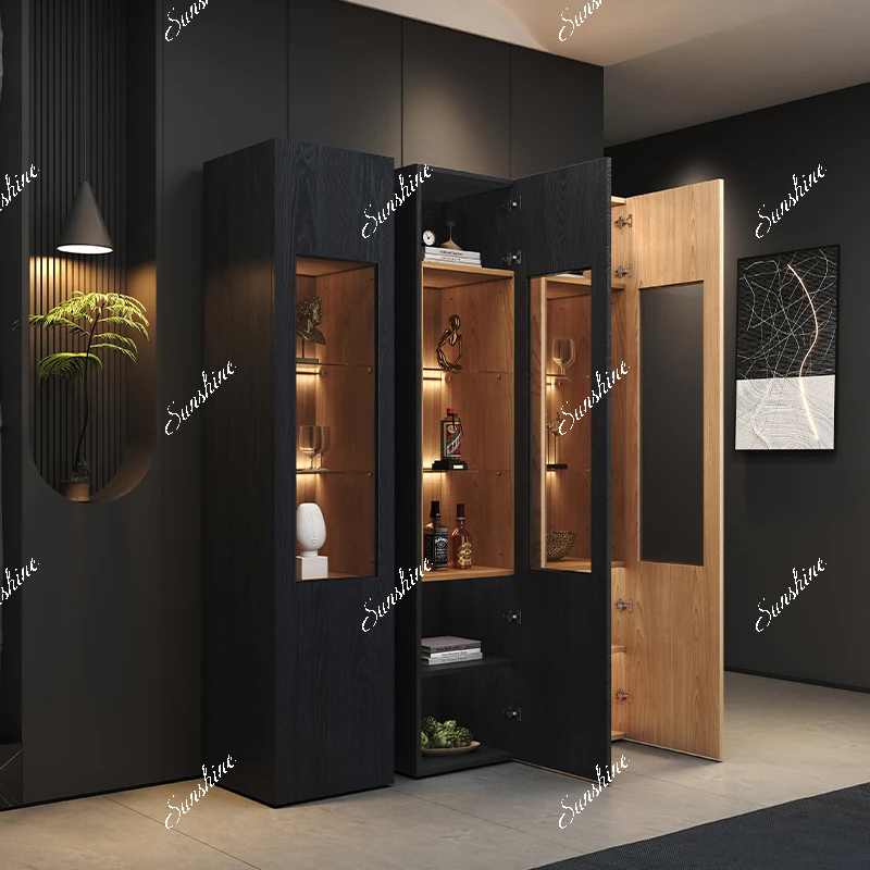 

Light Luxury Figure Display Cabinet Modern Corner Dining Room Office Wall High Cabinet