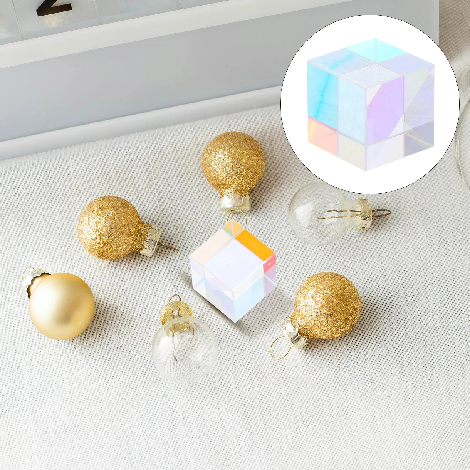 

Crystal Prism Glass Decoration Corner Cube Mini Dispersion Light Changing for Optical Teaching Color