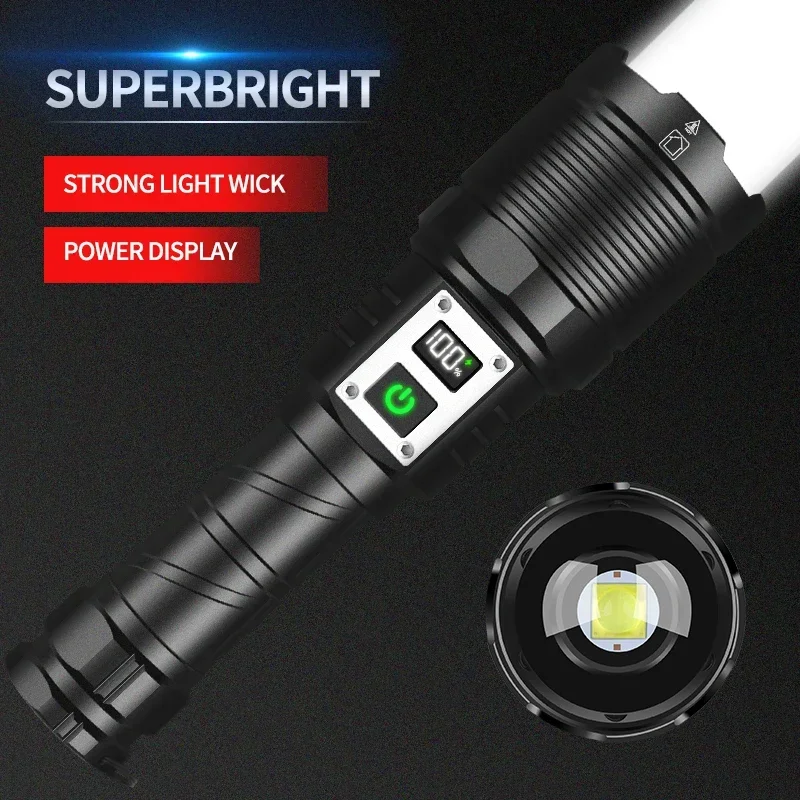 

Мощный, долговечный, яркий фонарь, многофункциональная зарядка, портативный, с зумом, для улицы и дома, с большим радиусом действия