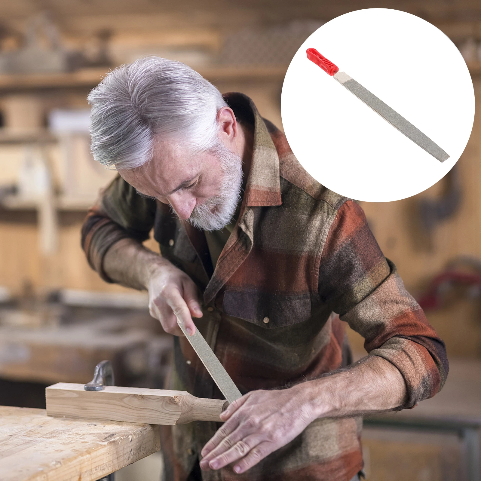 Flat File Sharpening Tool for Polishing Metal Anti Skid Handle Material Grinding Work Premium Emery File Abrasives