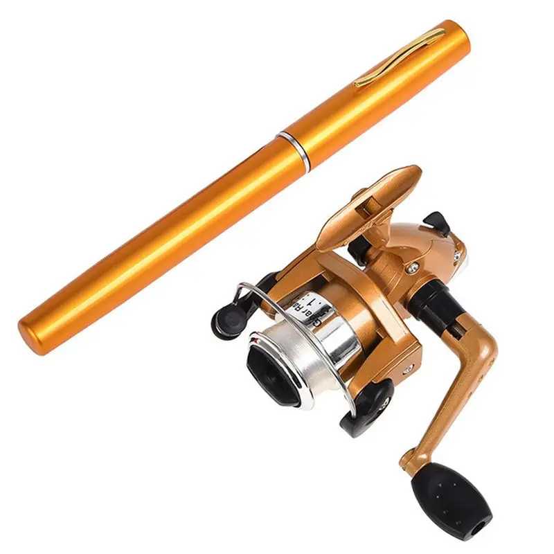 

Compact Pen-Shaped Telescopic Mini Fishing Rod With Reel-Portable, Lightweight, Perfect Ideal For Travel And Casual Use Gold