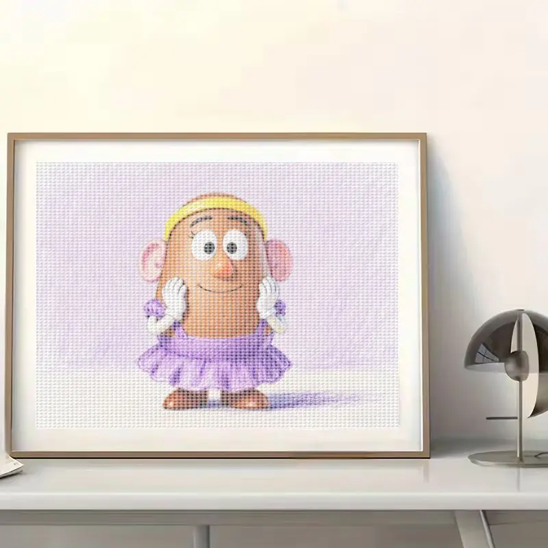 1 buah Nona. Kit Lukisan Berlian 5D Potato Head, Set Seni Kristal Rhinestone Karakter Film Kartun Full Drill, Lukisan Permata Besar DIY