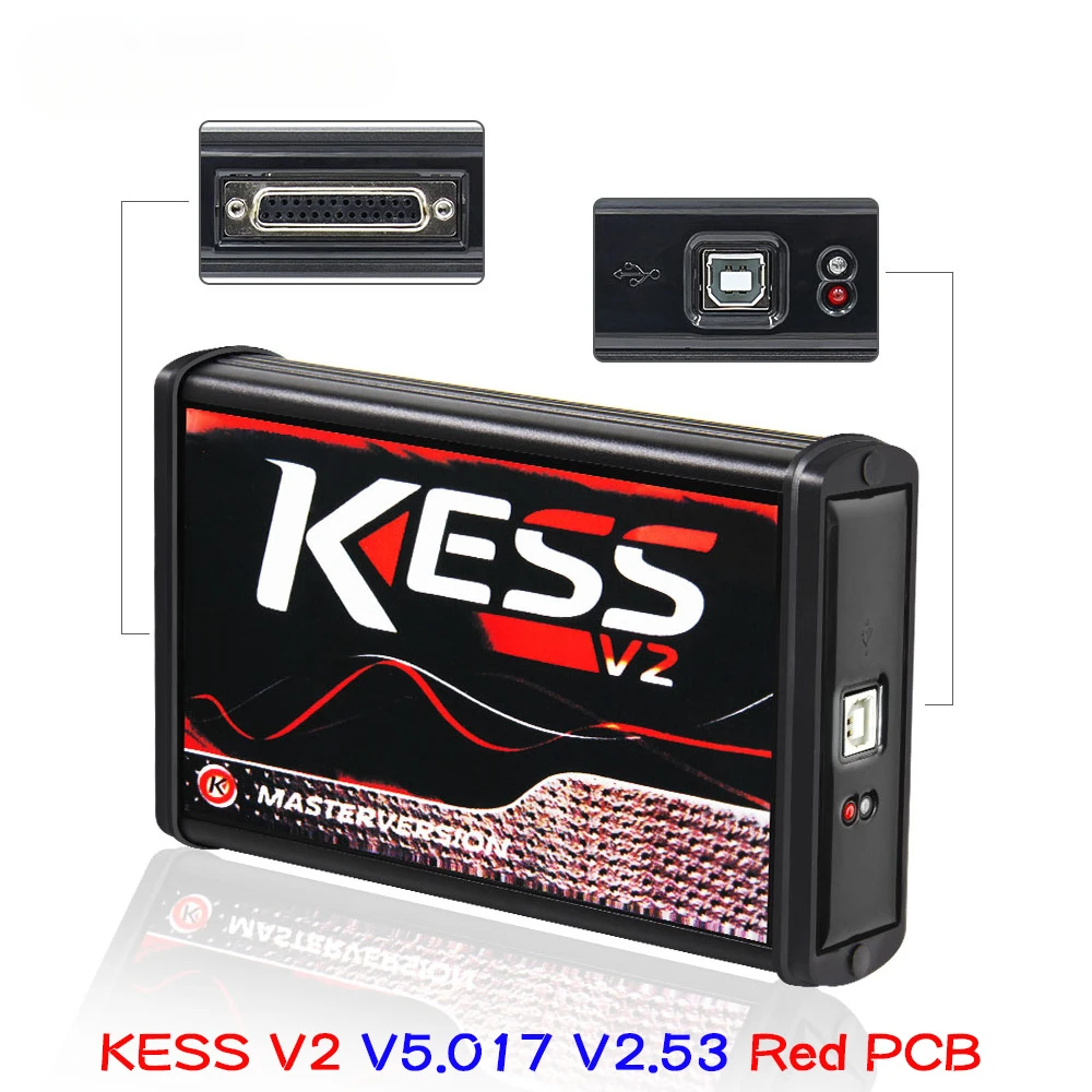 KESS V2 versión europea PCB rojo para V5.017 KSuite V2.8 sin token Master ECU Chip Tuning, accesorios de diagnóstico, Herramientas para vehículos