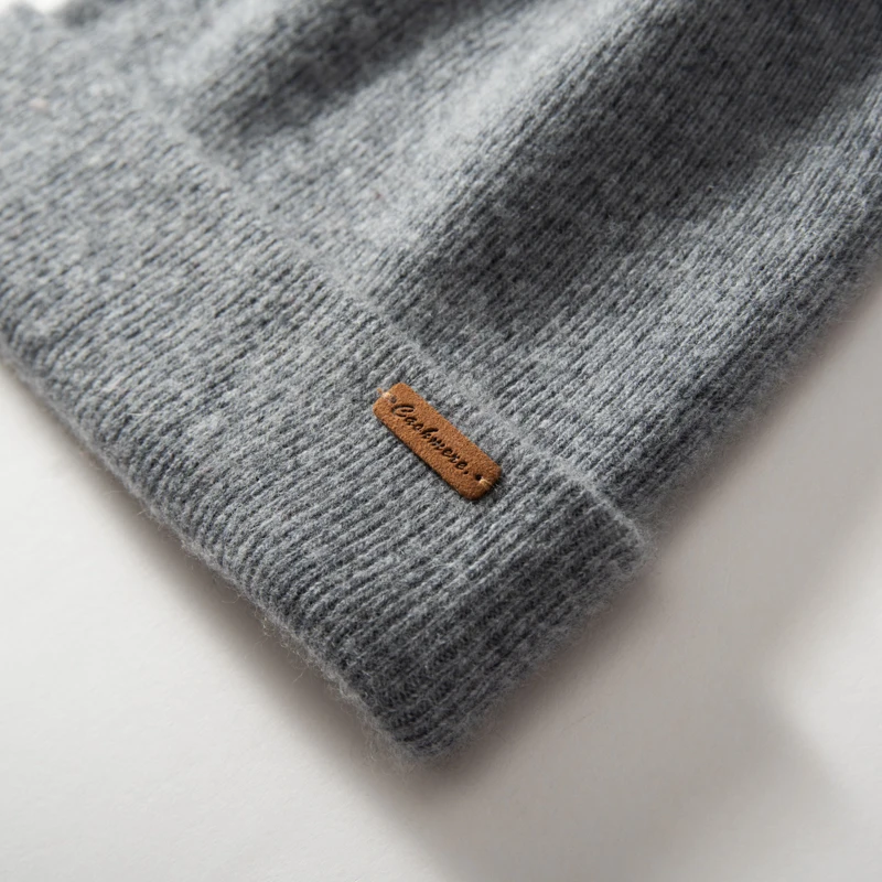 Winter Hats Men Outdoor Casual Beanies Knitted Seamless Double-Deck Cashmere Beanie Caps Cold Hat Thicken Keep Warm Bonnet Cap