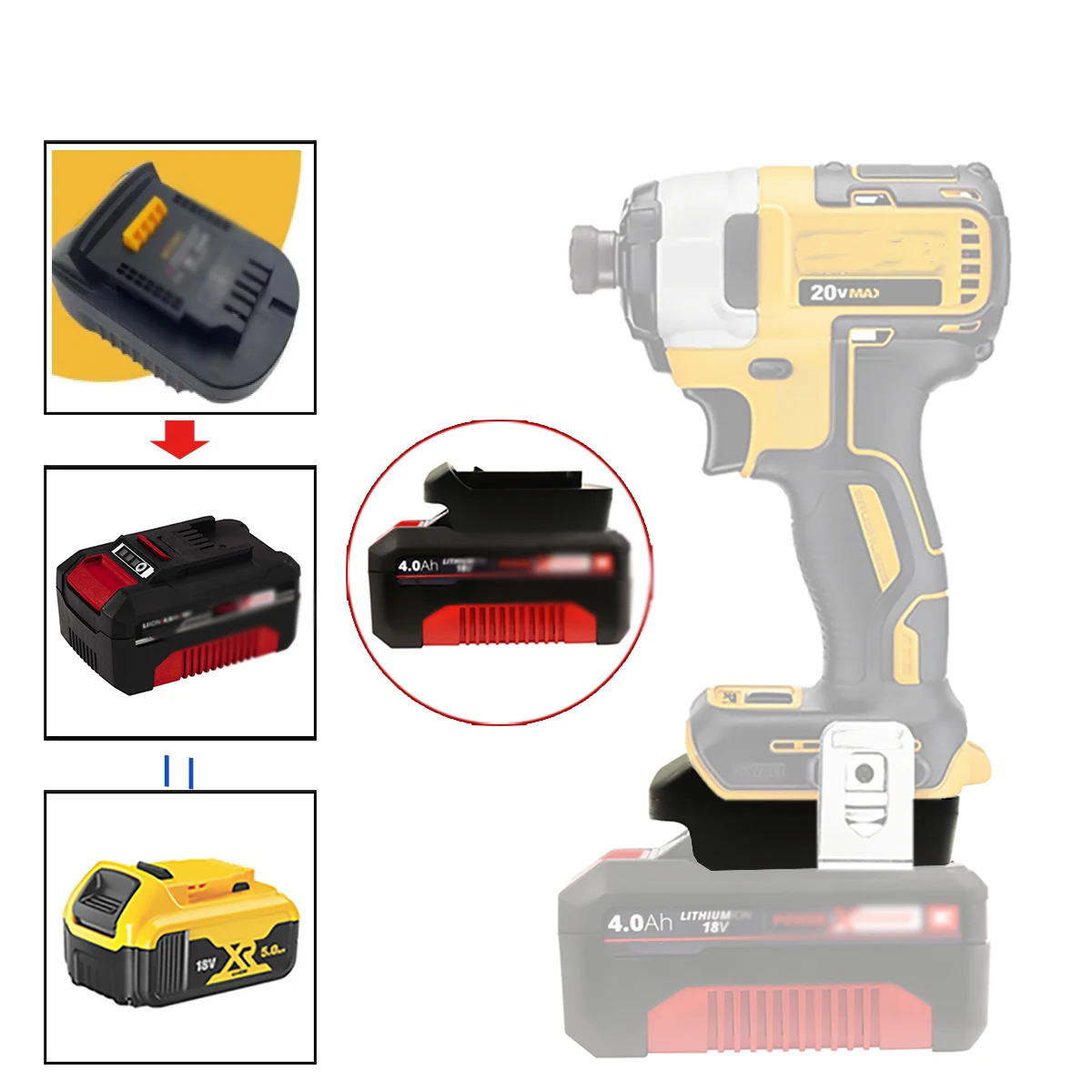 

Adaptor for EINHELL for X Chang for Ozito 18V battery to for Dewalt 18/20V battery tool