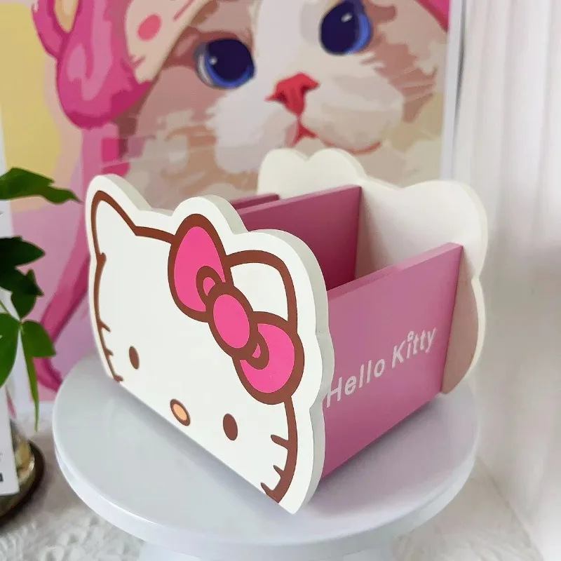 MINISO Hello Kittycute Living Room Table Multifunctional The Bottom Turntable Is Rotatable Woodiness Pink Girl Heart Storage Box