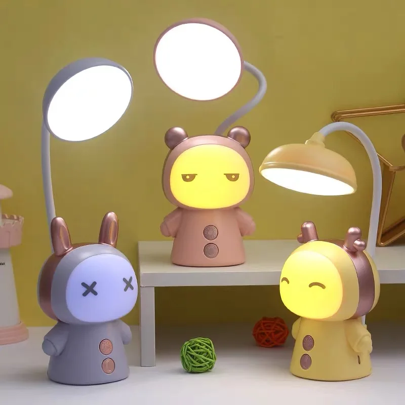 

Portable Cute Desk Lamp Usb Rechargeable Dimmable Study Table Lamp Bedside Led Night Light for Reading Work Kids Birthday Gift
