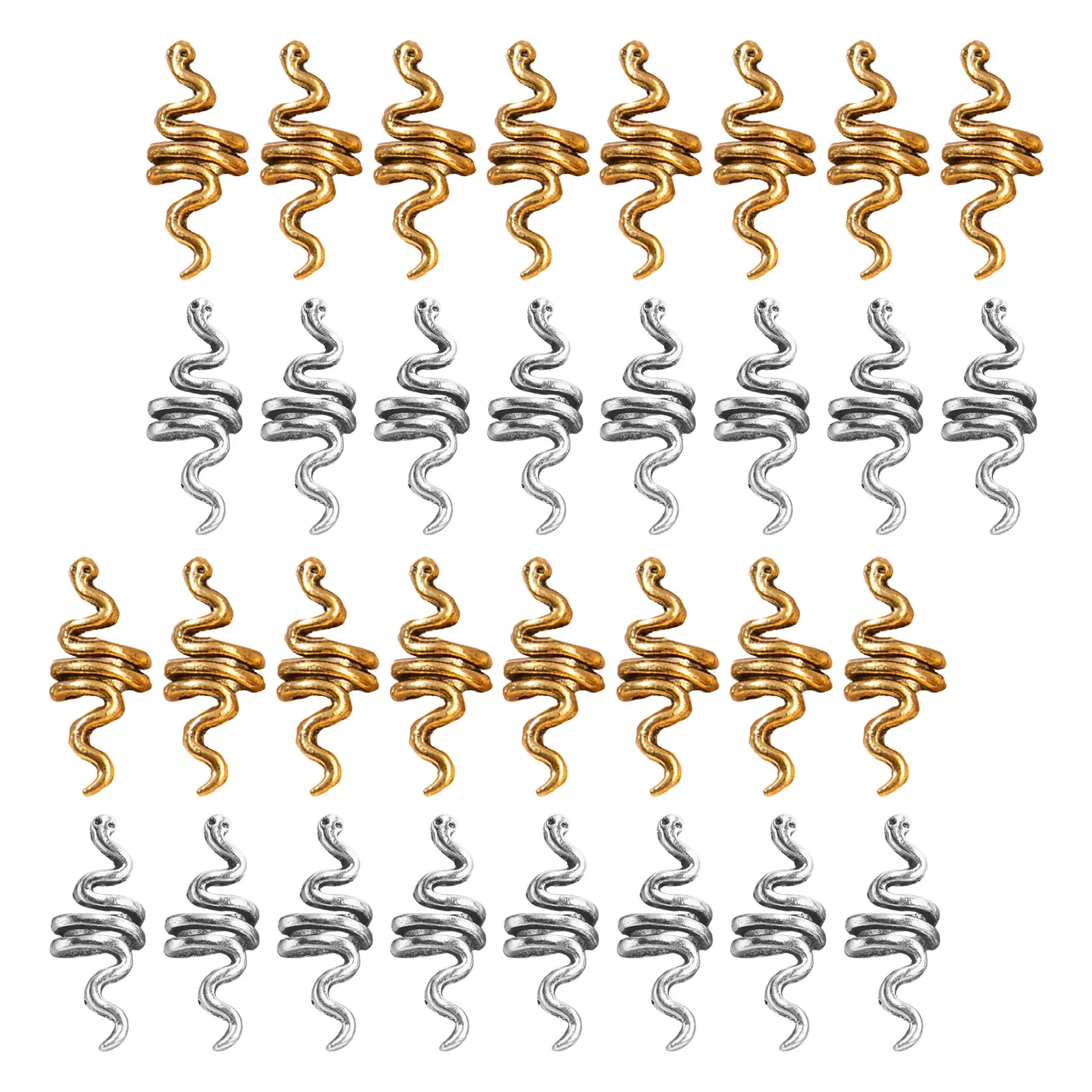 

40Pcs Spiral Hair Cuffs Flexible Metal Spiral Wrap for Dreadlocks Braids Ponytail Cuff Hair Jewelry Women Girls Party Night