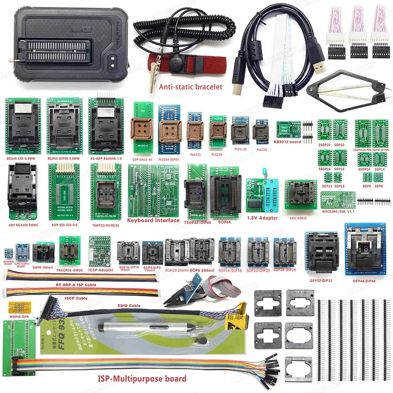 New XGecu T56 Programmer With BGA48 BGA63 BGA64 Socket Adapter Super set 53pcs Adapters Support NAND/EMMC/MCU/ISP