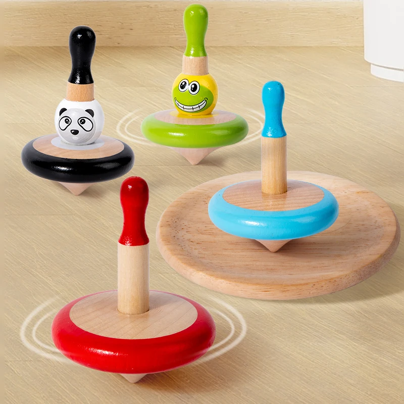 ไม้ Spinning Top ชุดของเล่นที่มีสีสันหมุน Gyro ของเล่นเด็ก Early Education ของขวัญวันเกิด Desktop Spinning Top