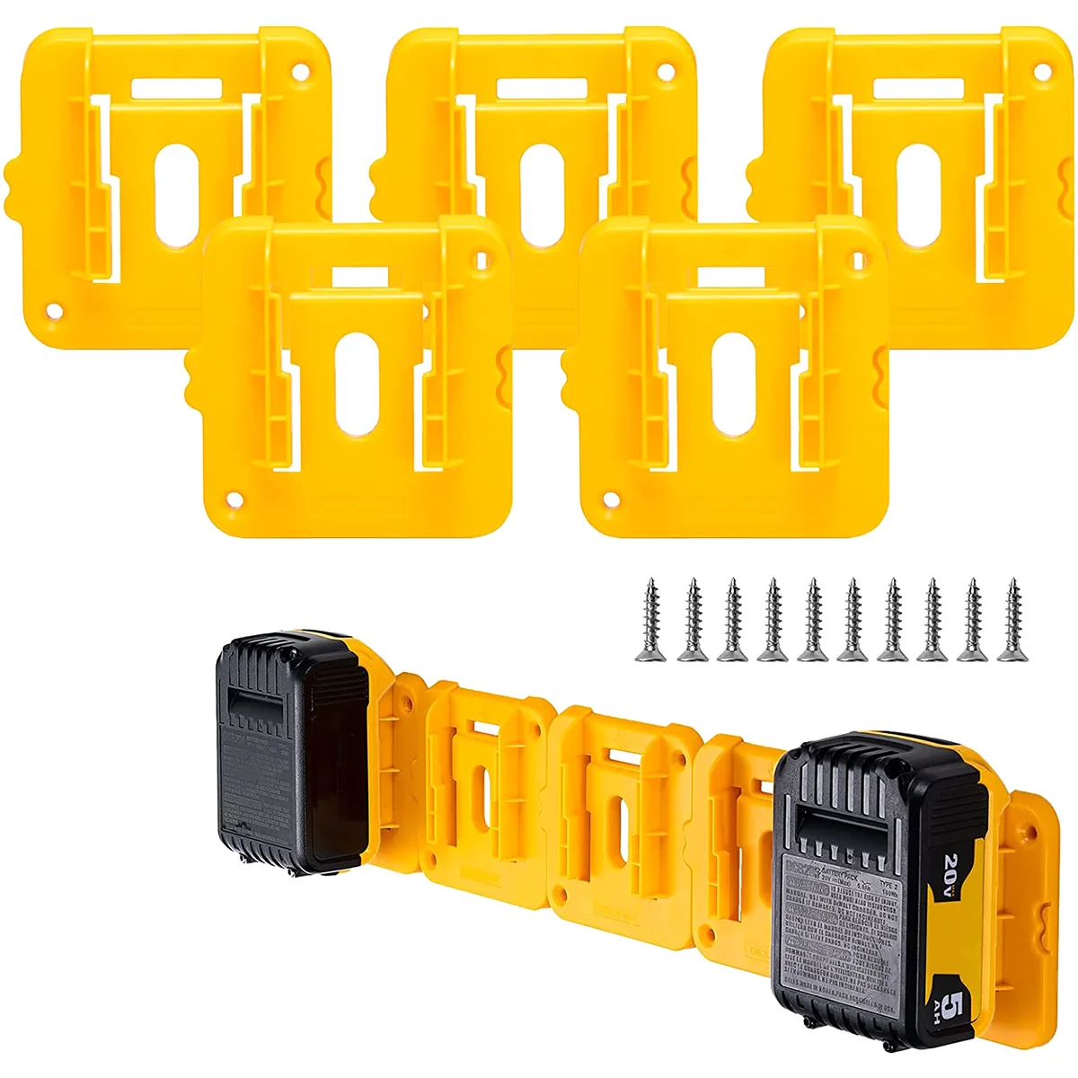 

5/50Pcs Battery Holder Storage Rack for Dewalt 18V 20V Li-ion Battery DCB203 DCB205 Workbench Wall Mount Battery Dock Sets